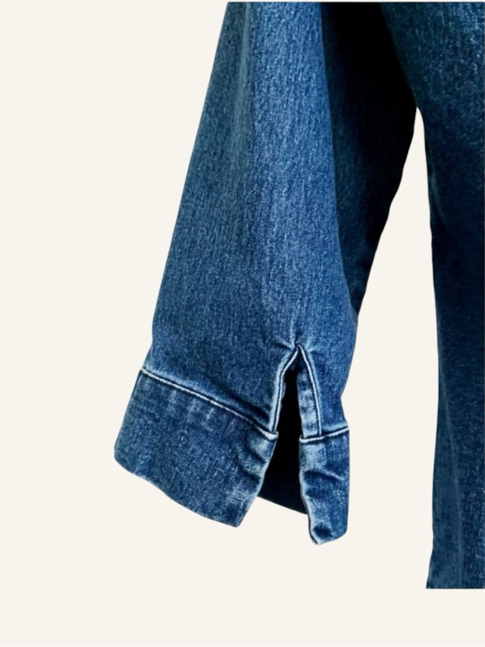 SONOMA Sz PM Stretch Blue Denim Button Down Shirt - Picture 6 of 7